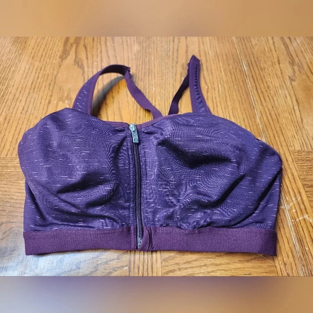 VSX Sport (Victoria Secrets) Sports Bra 34D Underwire Front Clip Burgandy